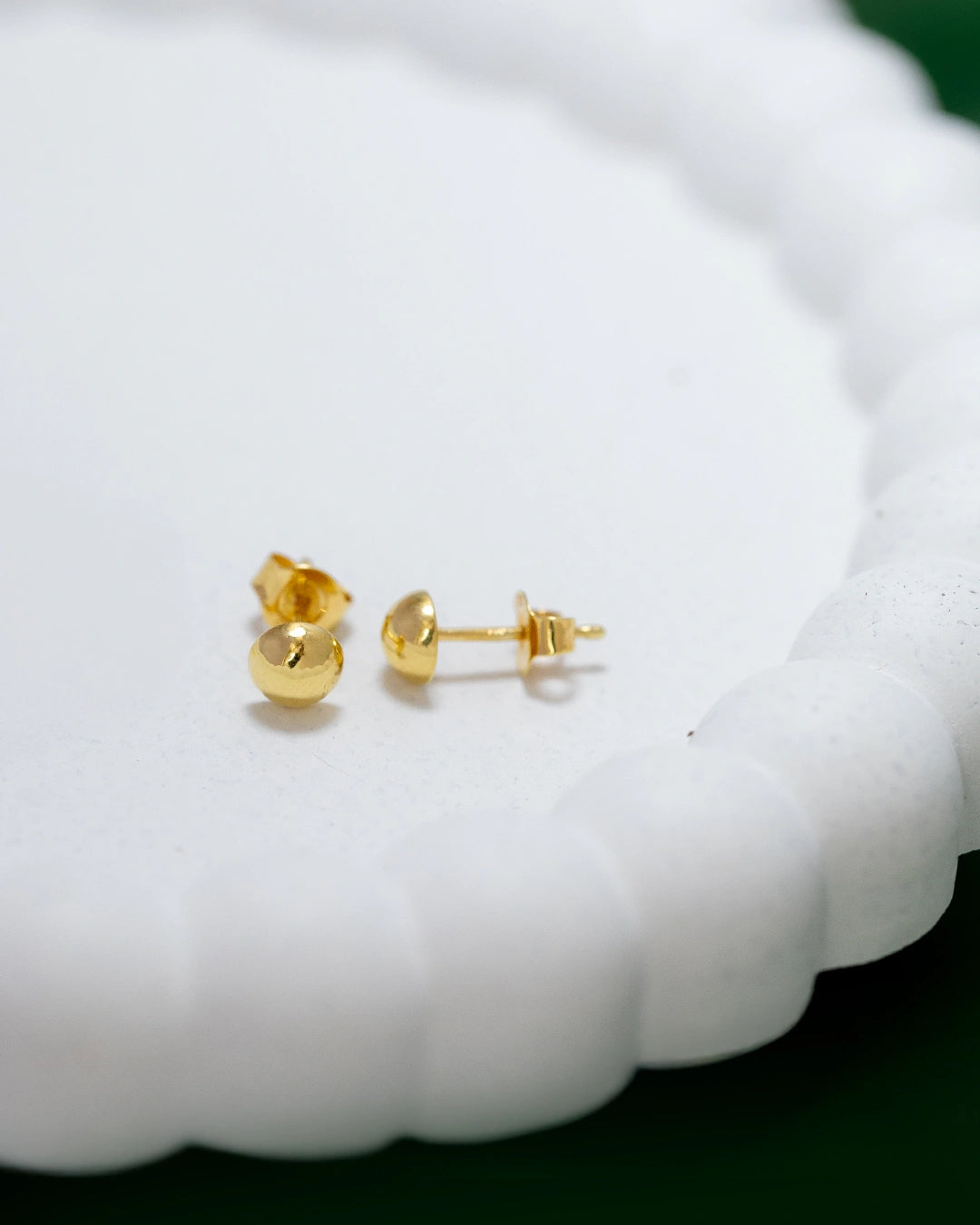 Gold Vermeil  Silver Ball Studs