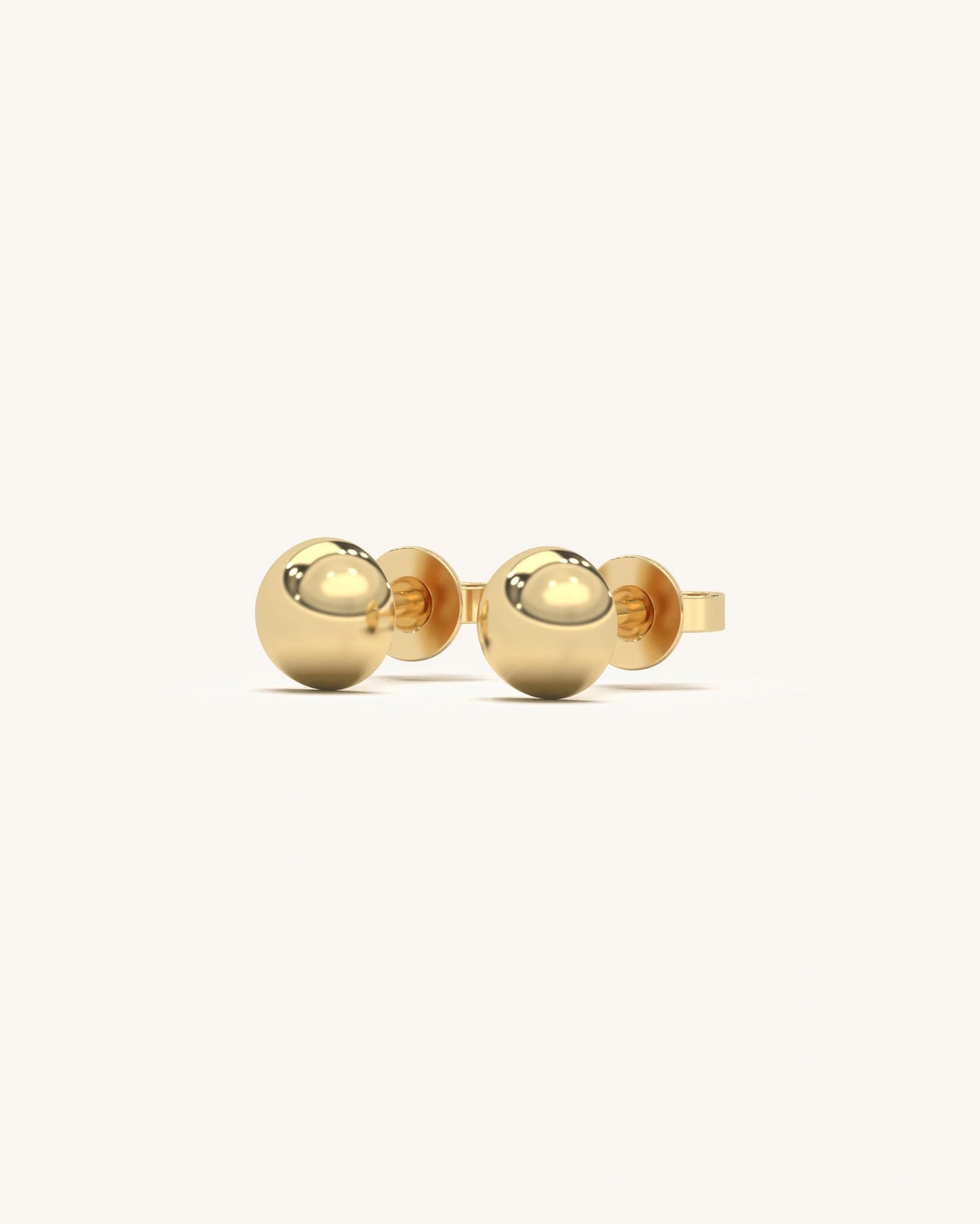 Gold Vermeil  Silver Ball Studs