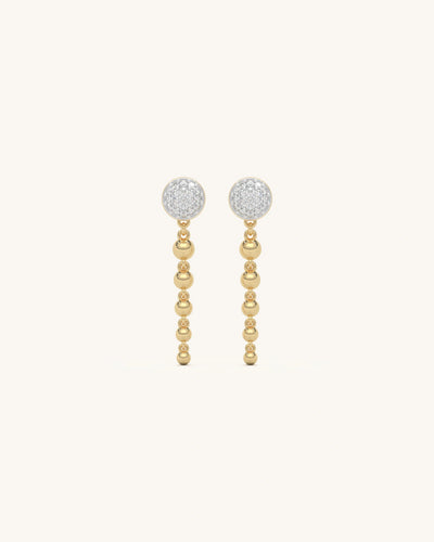 Luxurious Beaded Cascade Drop Earrings with Moissanite Diamonds and Gold Vermeil