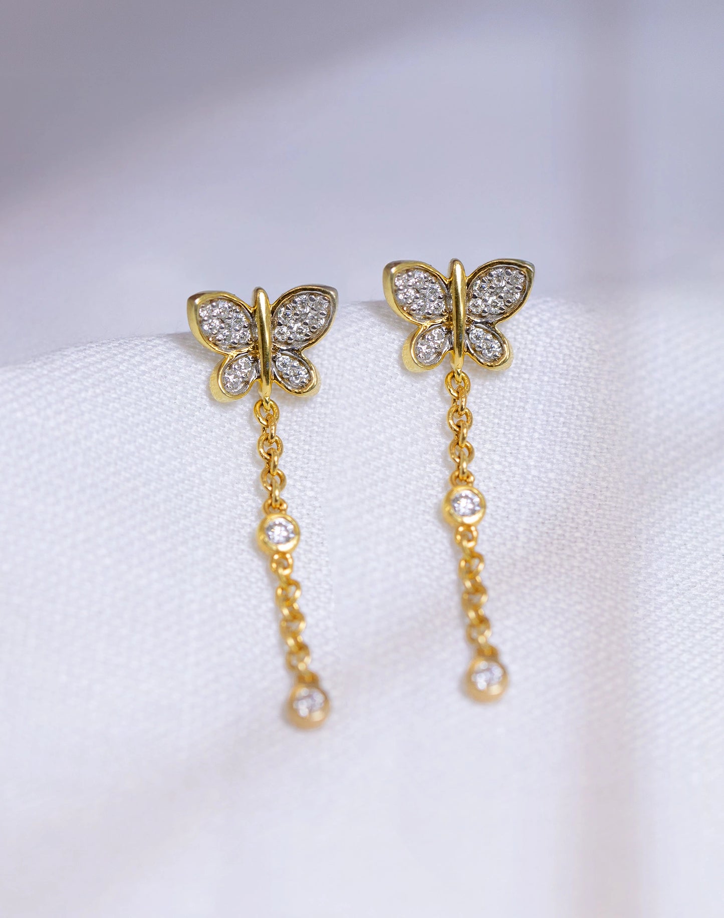 Butterfly Chain Drop Earrings