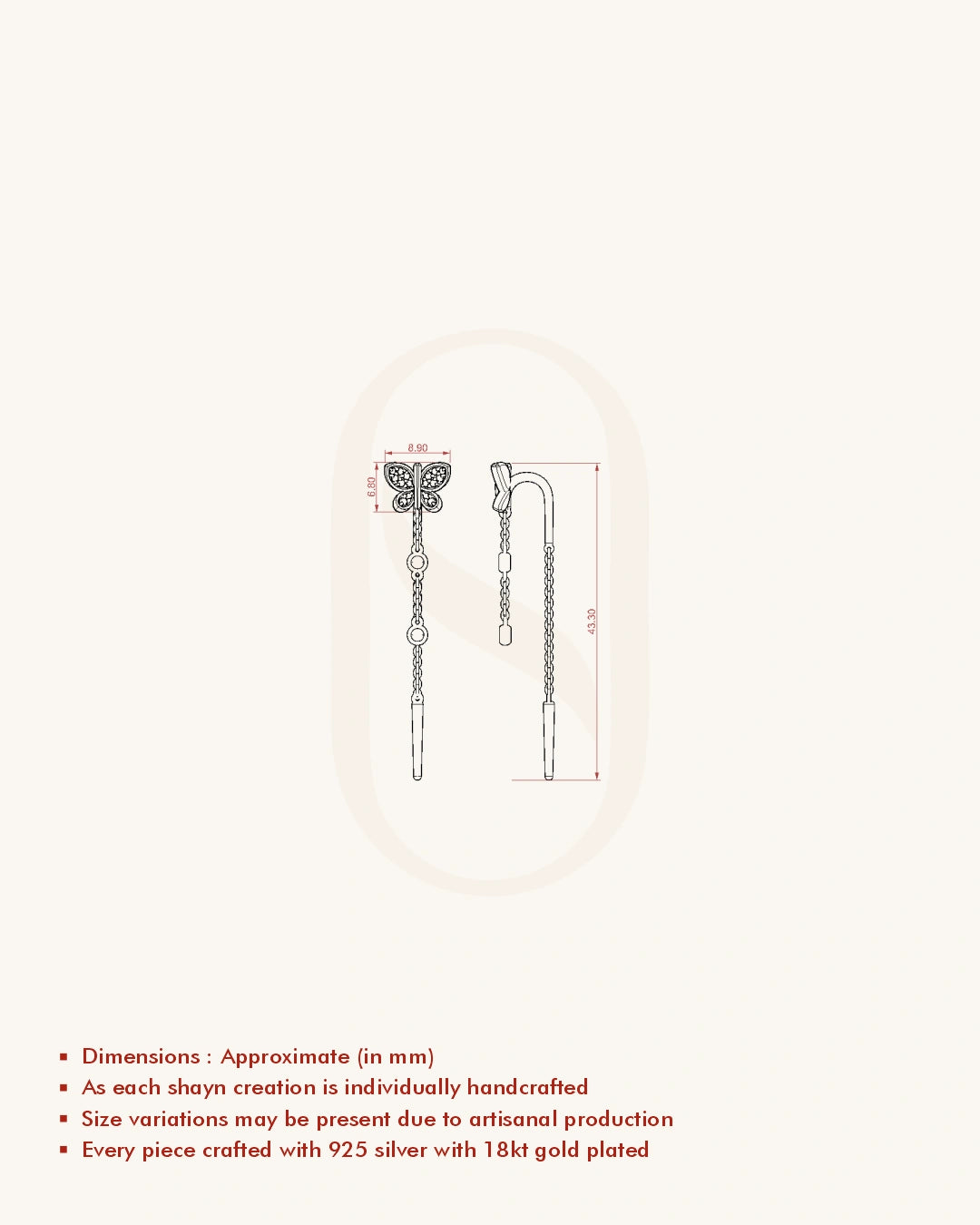 Butterfly Chain Drop Earrings