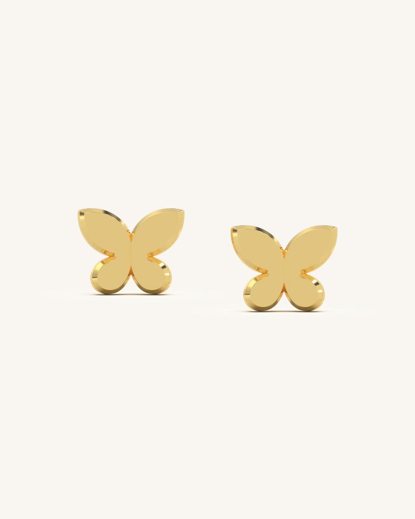 Mini Gold Plated 925 Silver Butterfly Studs