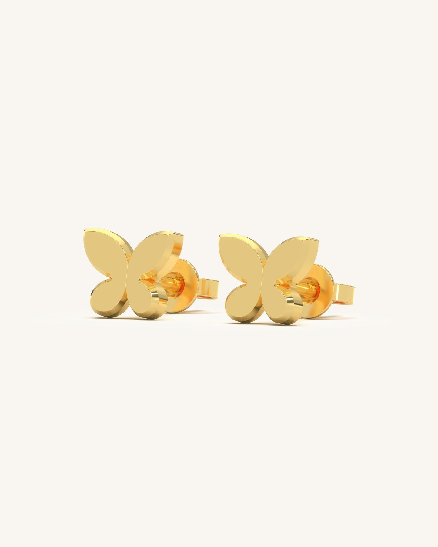 Mini Gold Plated 925 Silver Butterfly Studs