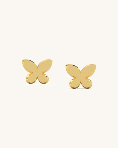 Mini Butterfly Stud Earrings in 18K Gold Vermeil 925 Sterling Silver