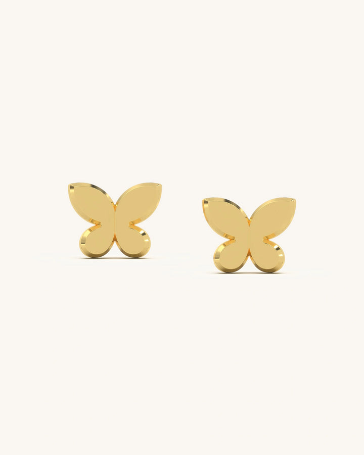 Mini Butterfly Stud Earrings in 18K Gold Vermeil 925 Sterling Silver