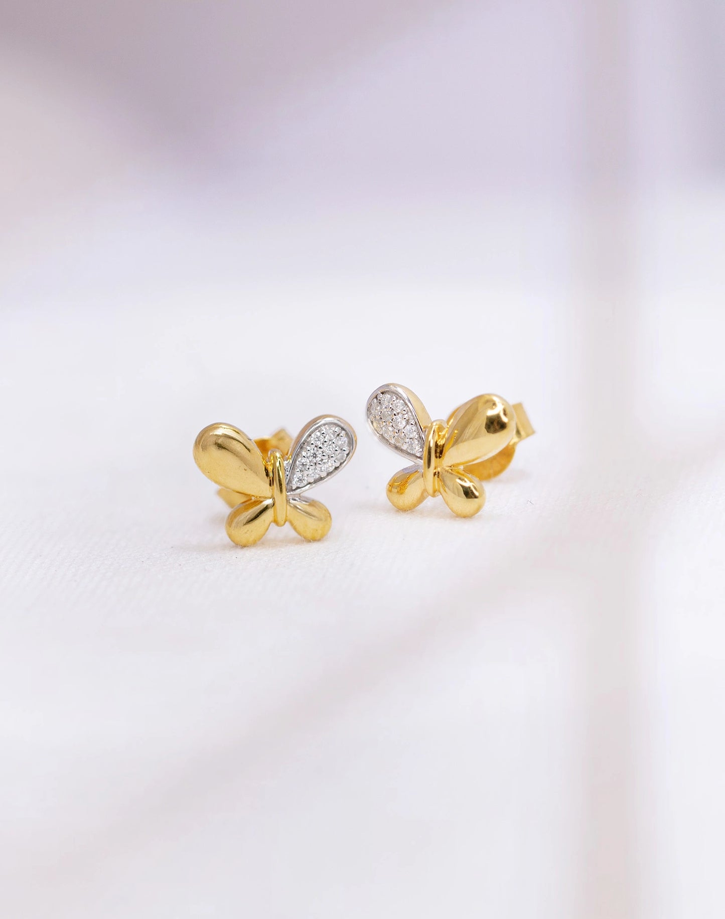 Two Tone Butterfly Earrings