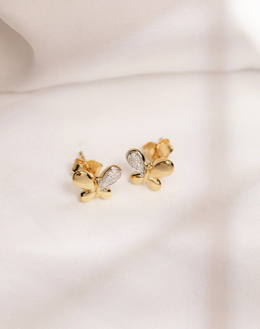 Two Tone Butterfly Earrings