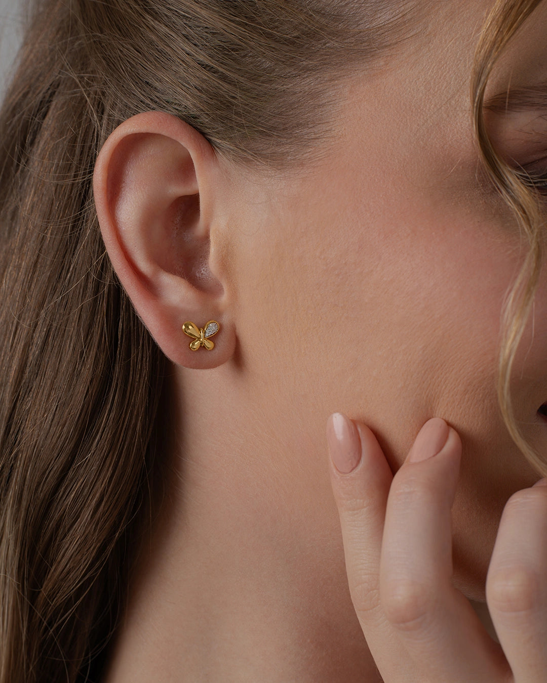 Two Tone Butterfly Earrings