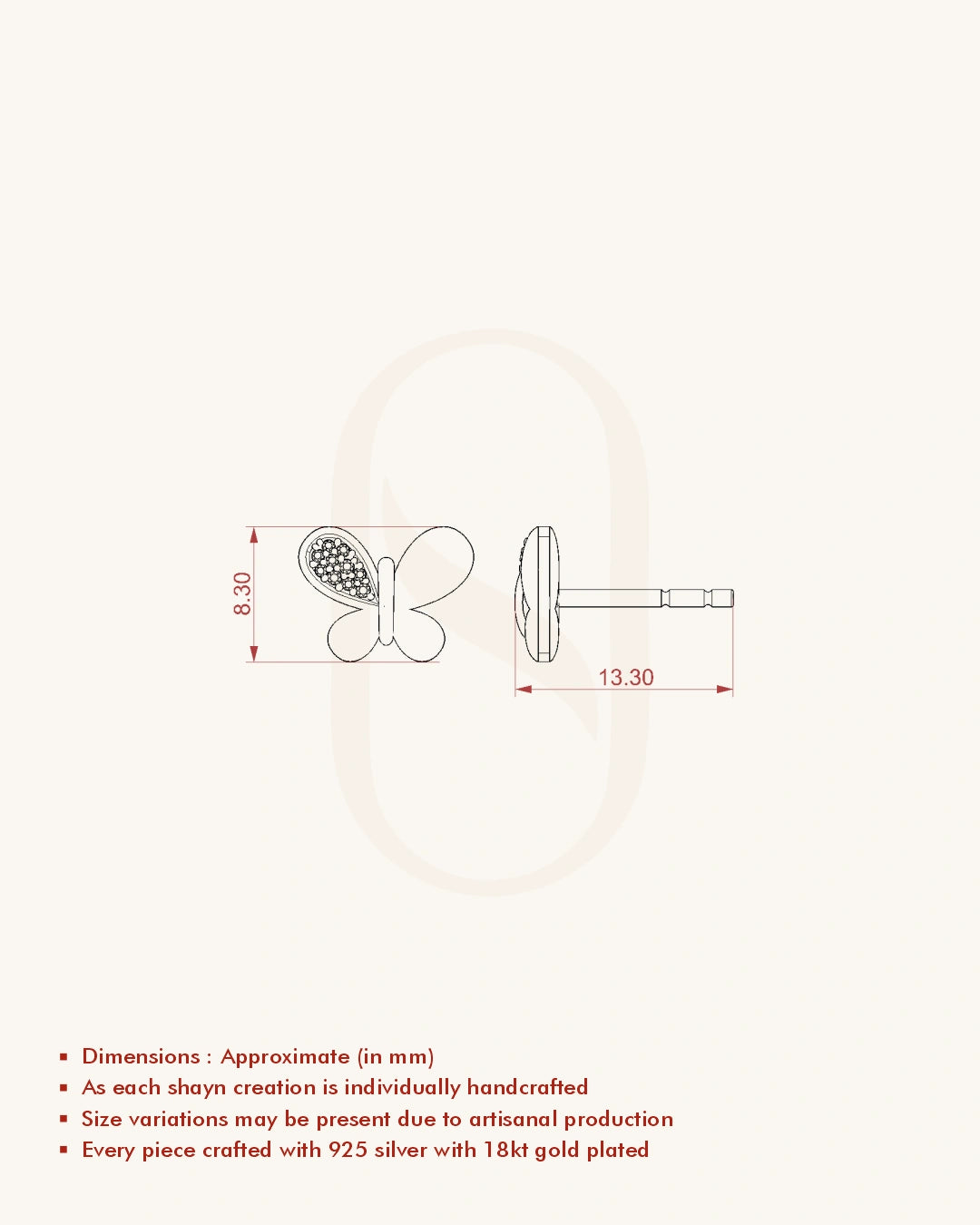 Two Tone Butterfly Earrings