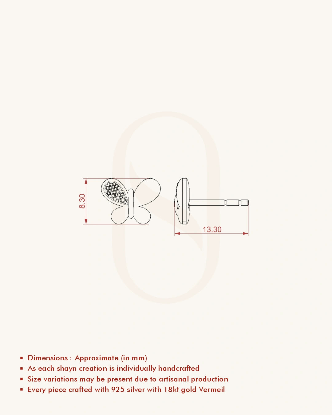 Two Tone Butterfly Earrings