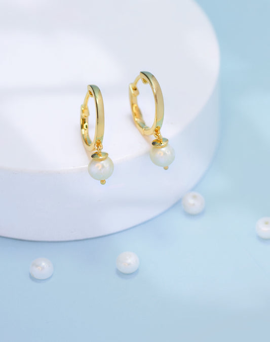 Hoop Pearl Earrings