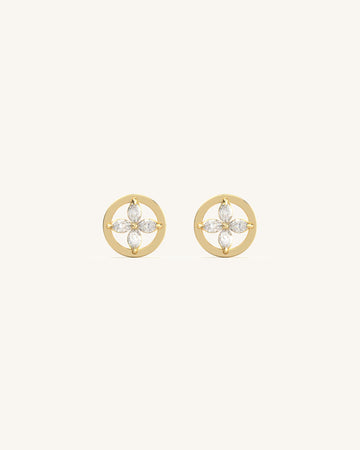 Marquise Four-Petals Floral Studs