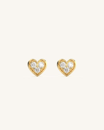 Dome Pave Lover Heart Studs
