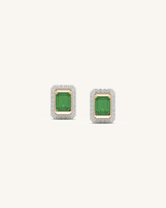 Emerald Halo Studs