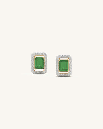 Emerald Halo Studs