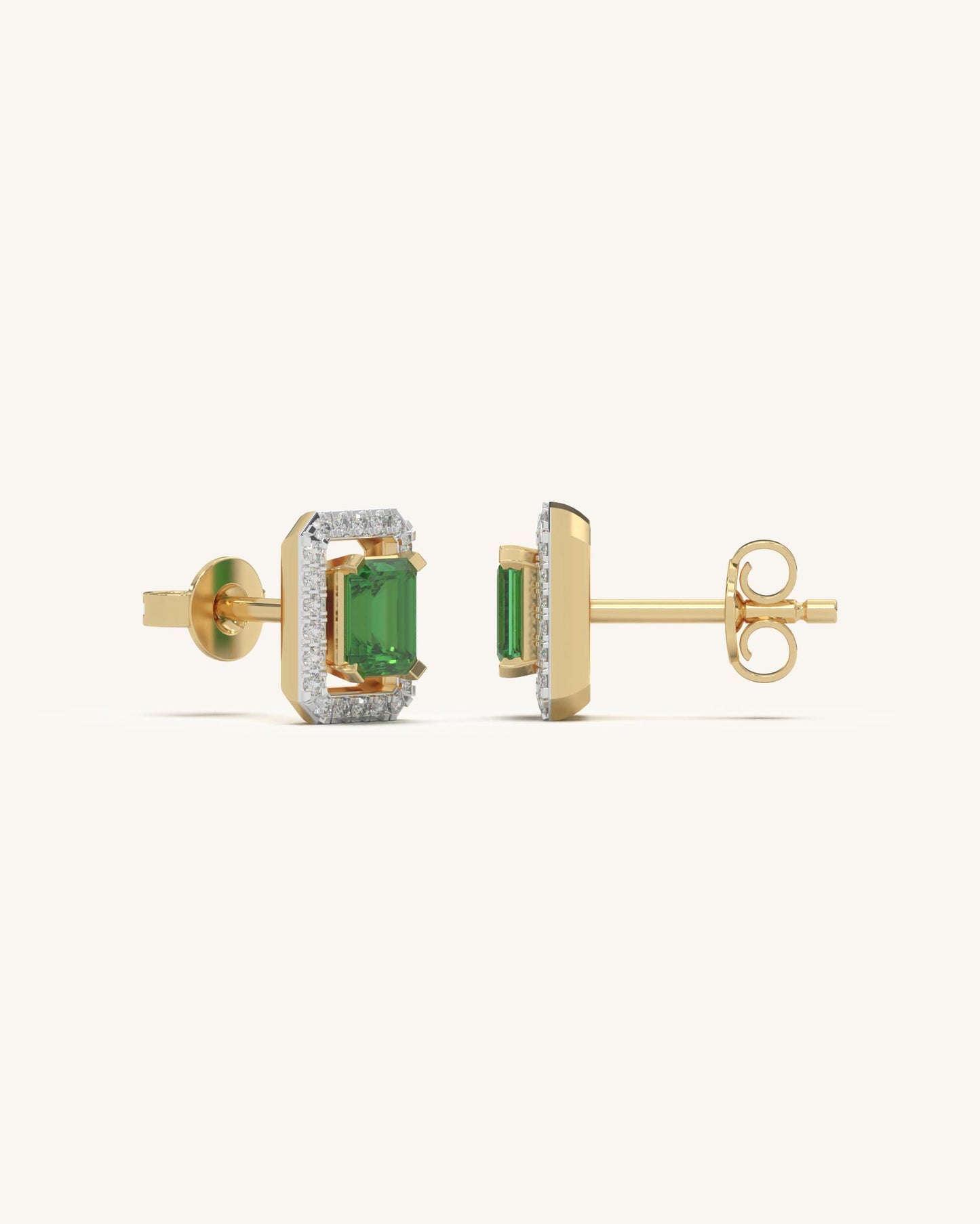 Emerald Halo Studs
