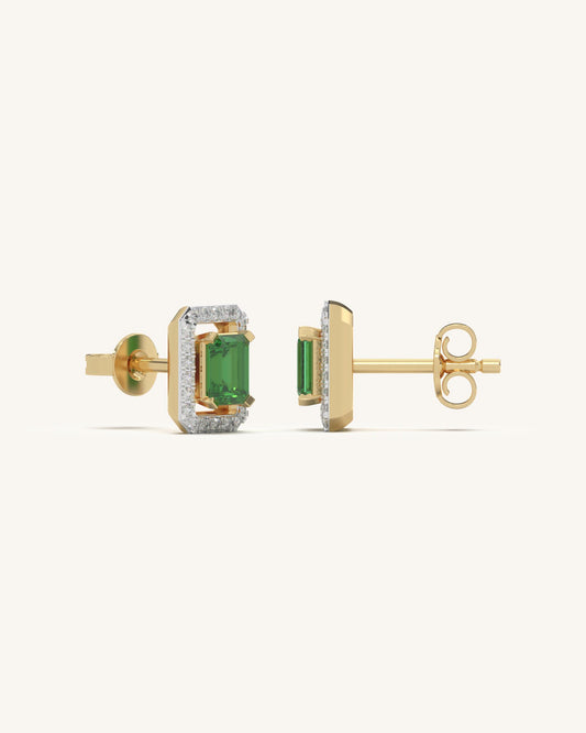 Emerald Halo Studs