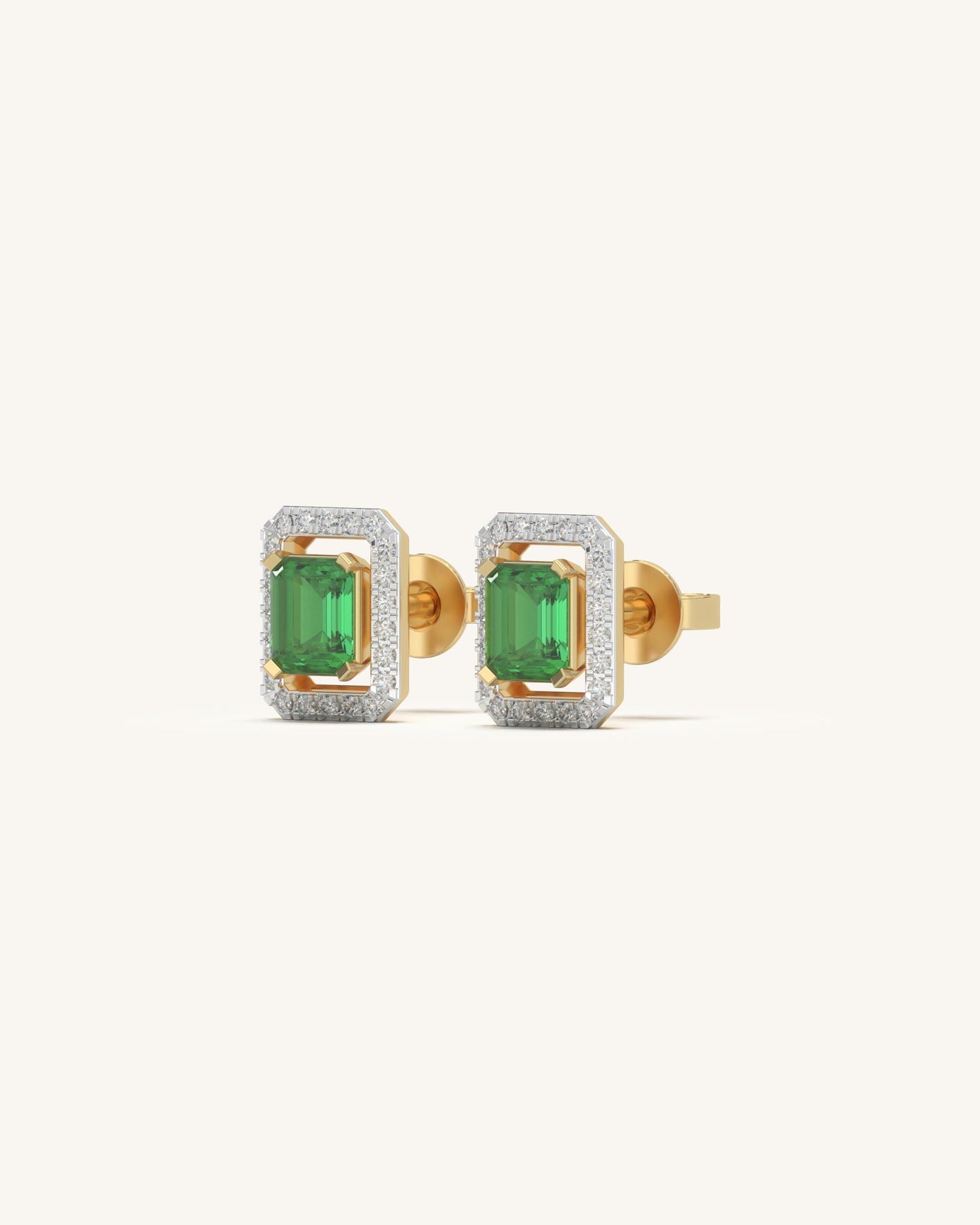 Emerald Halo Studs
