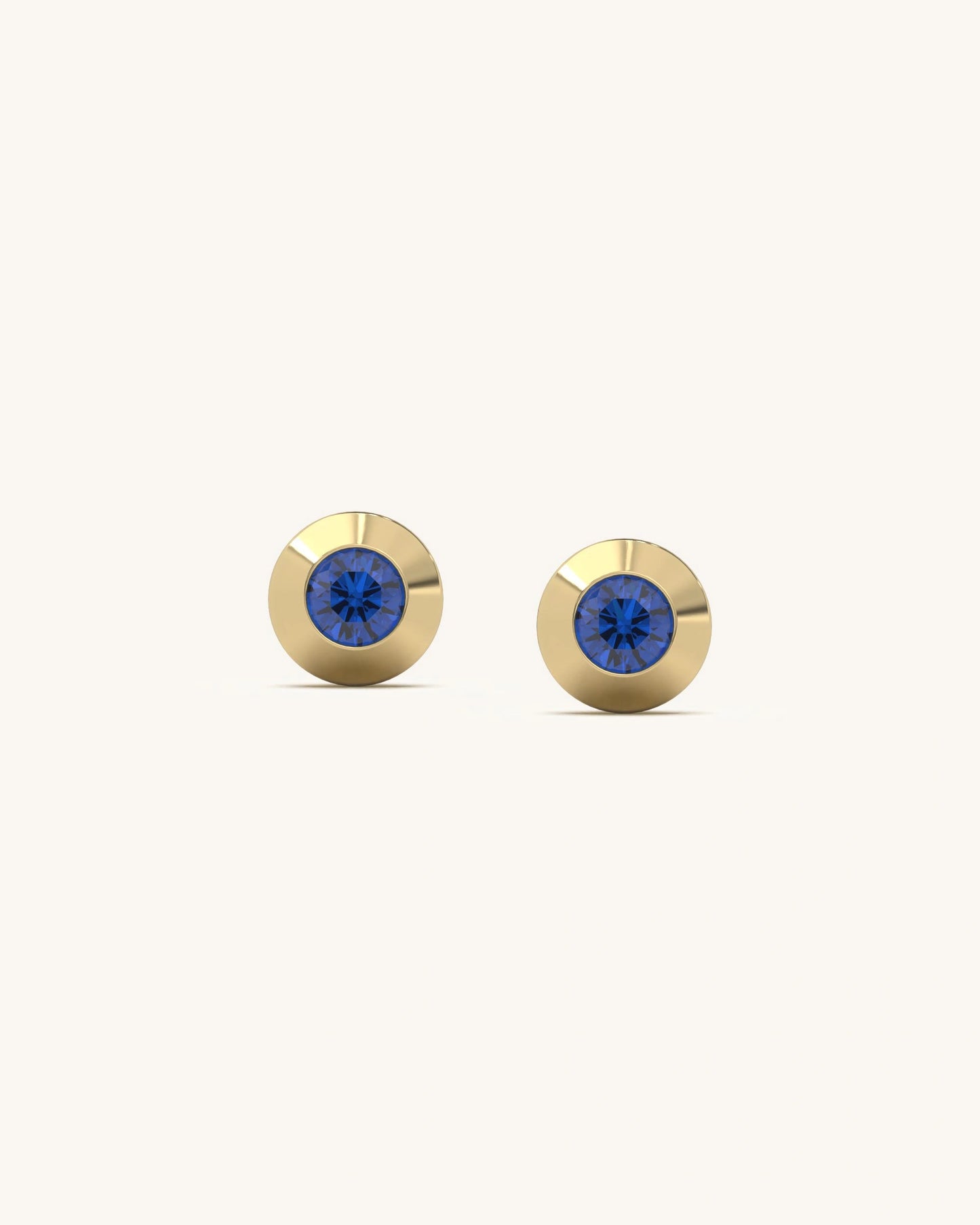Bezel Blue Studs