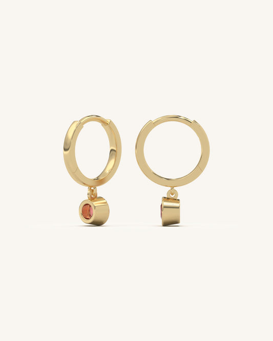Ruby Drop Hoops