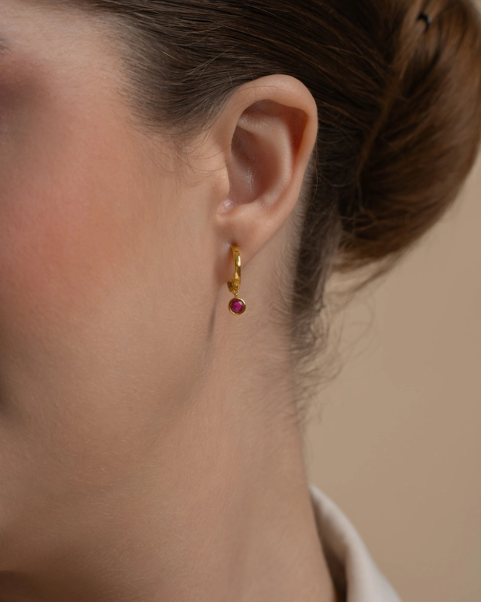 Ruby Drop Hoops