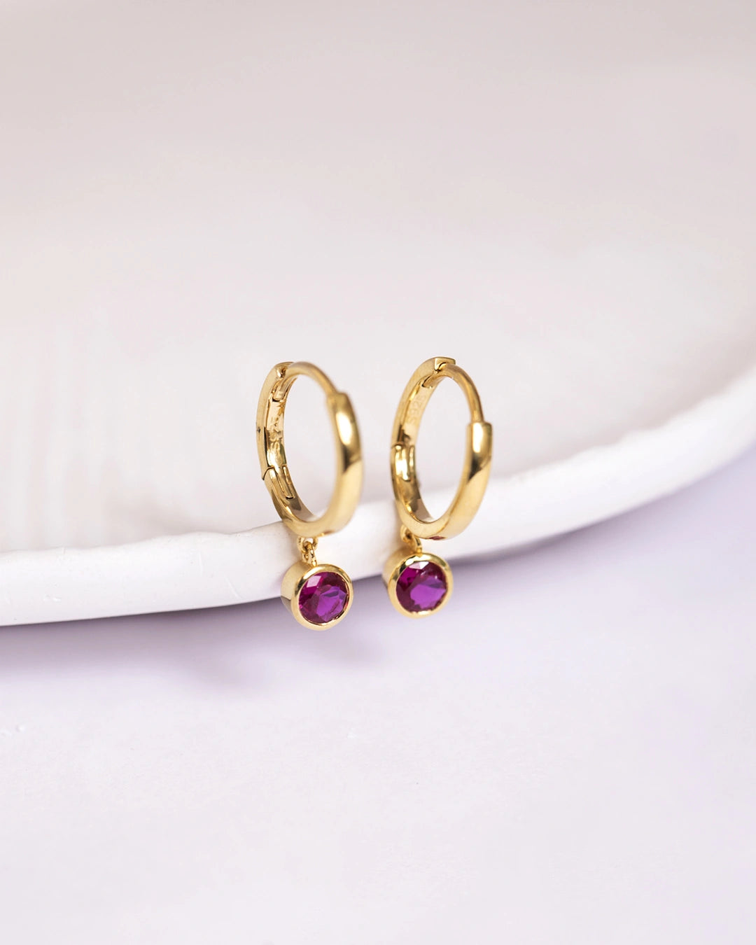 Ruby Drop Hoops