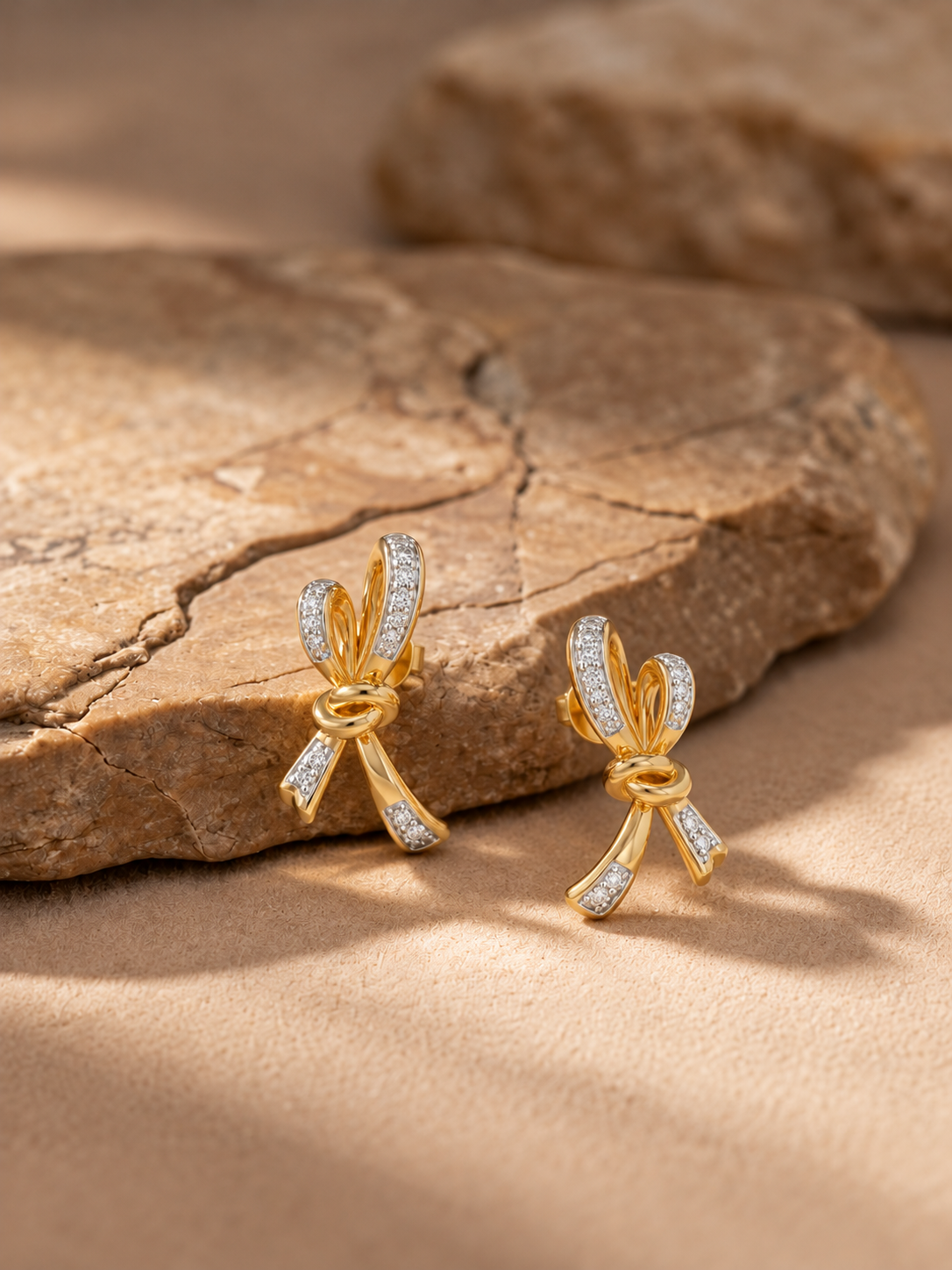 Gold Bow Earrings
