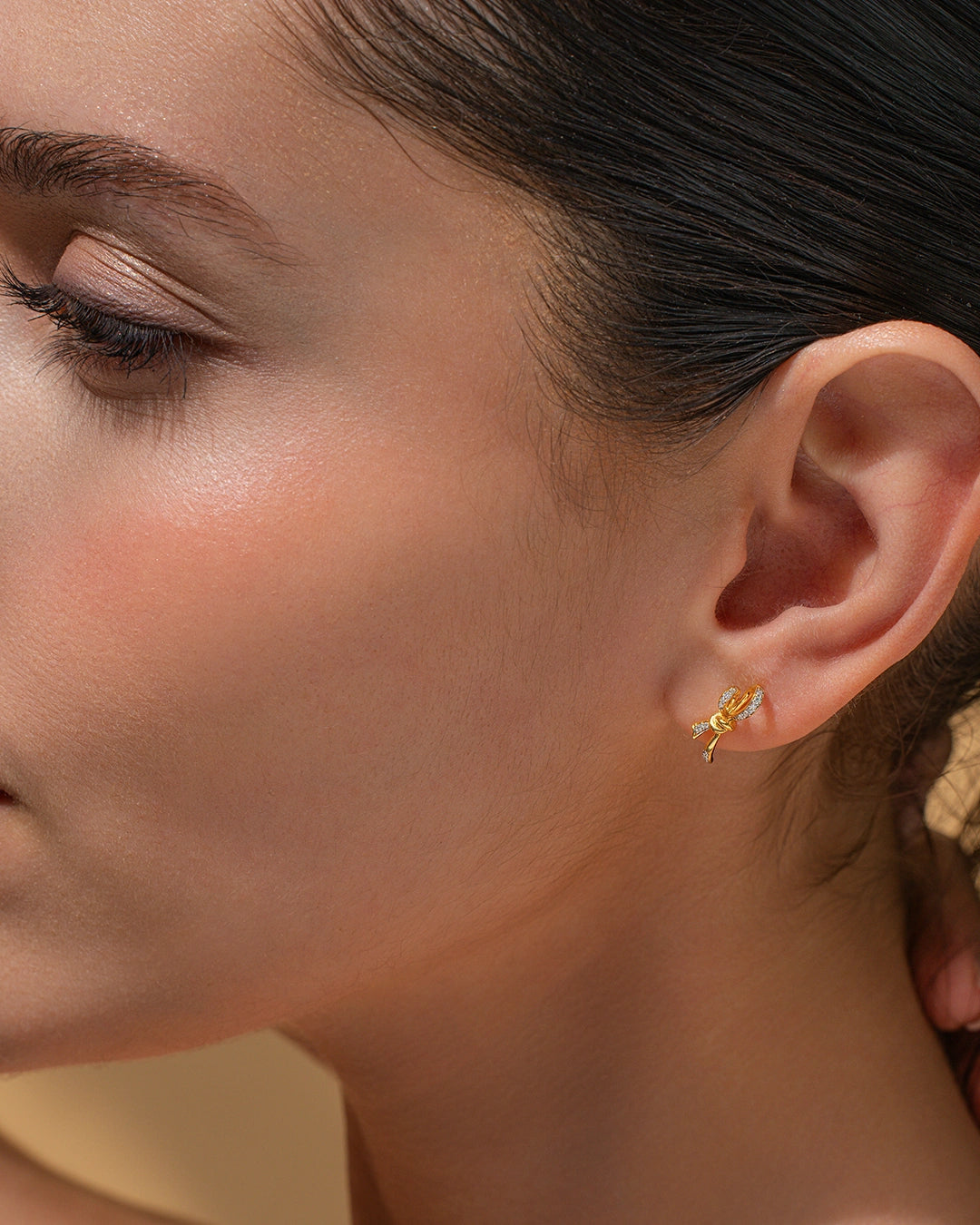 Gold Bow Earrings