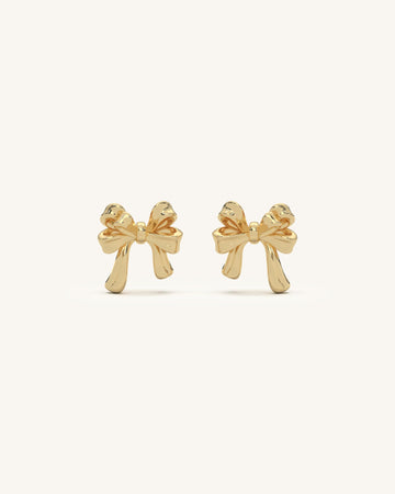 Gold Bow Earrings