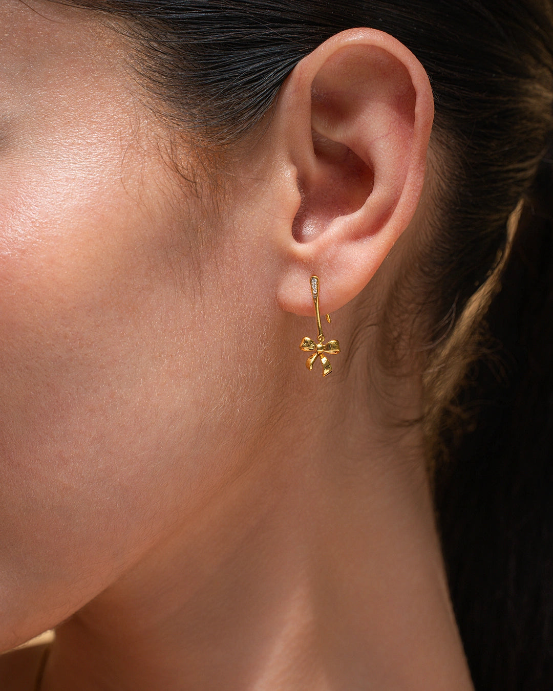 Two-Tone Bow Earrings