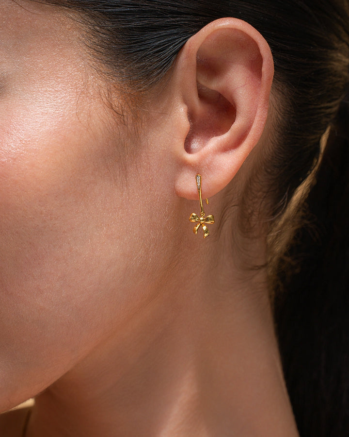 Two-Tone Bow Earrings