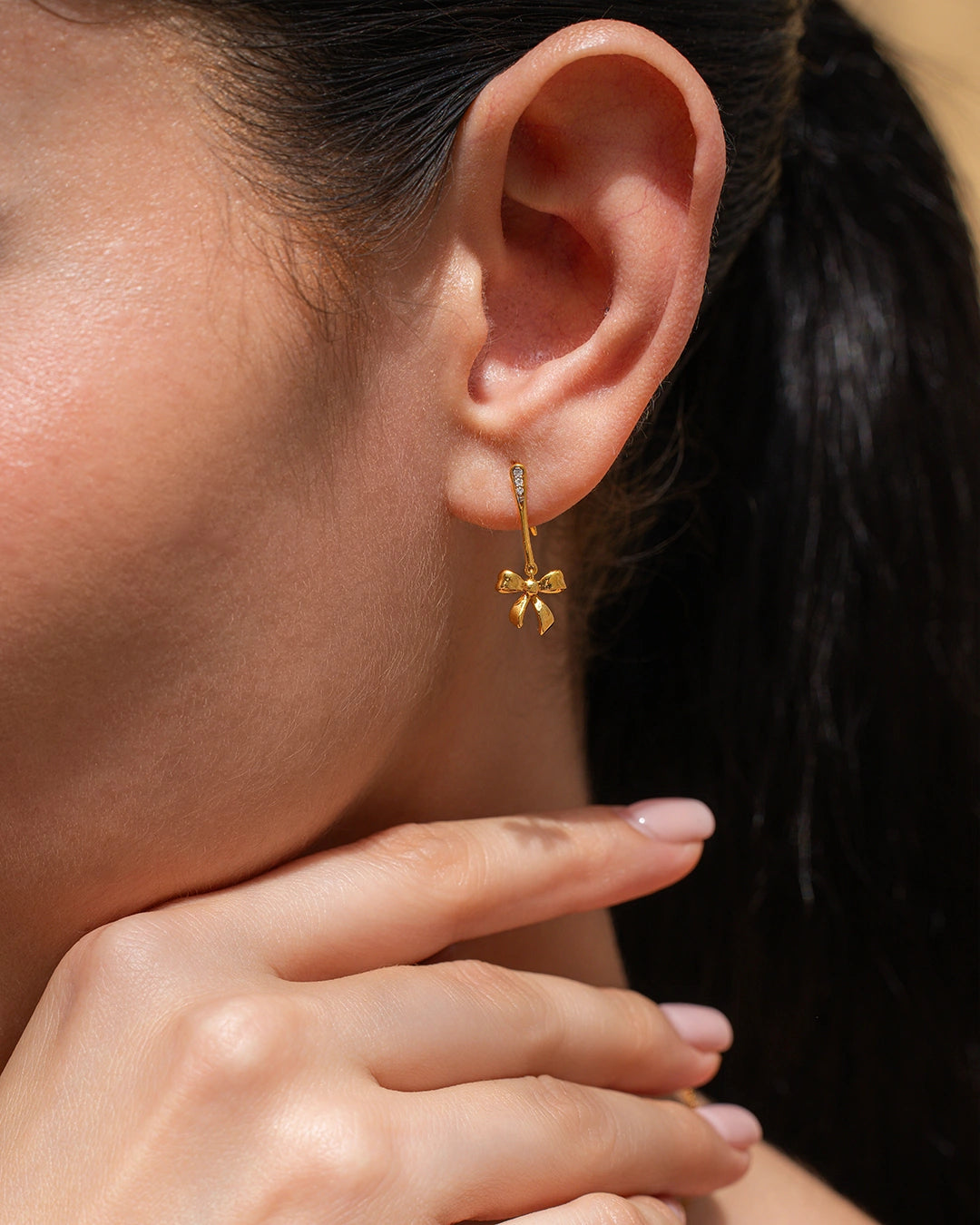 Two-Tone Bow Earrings