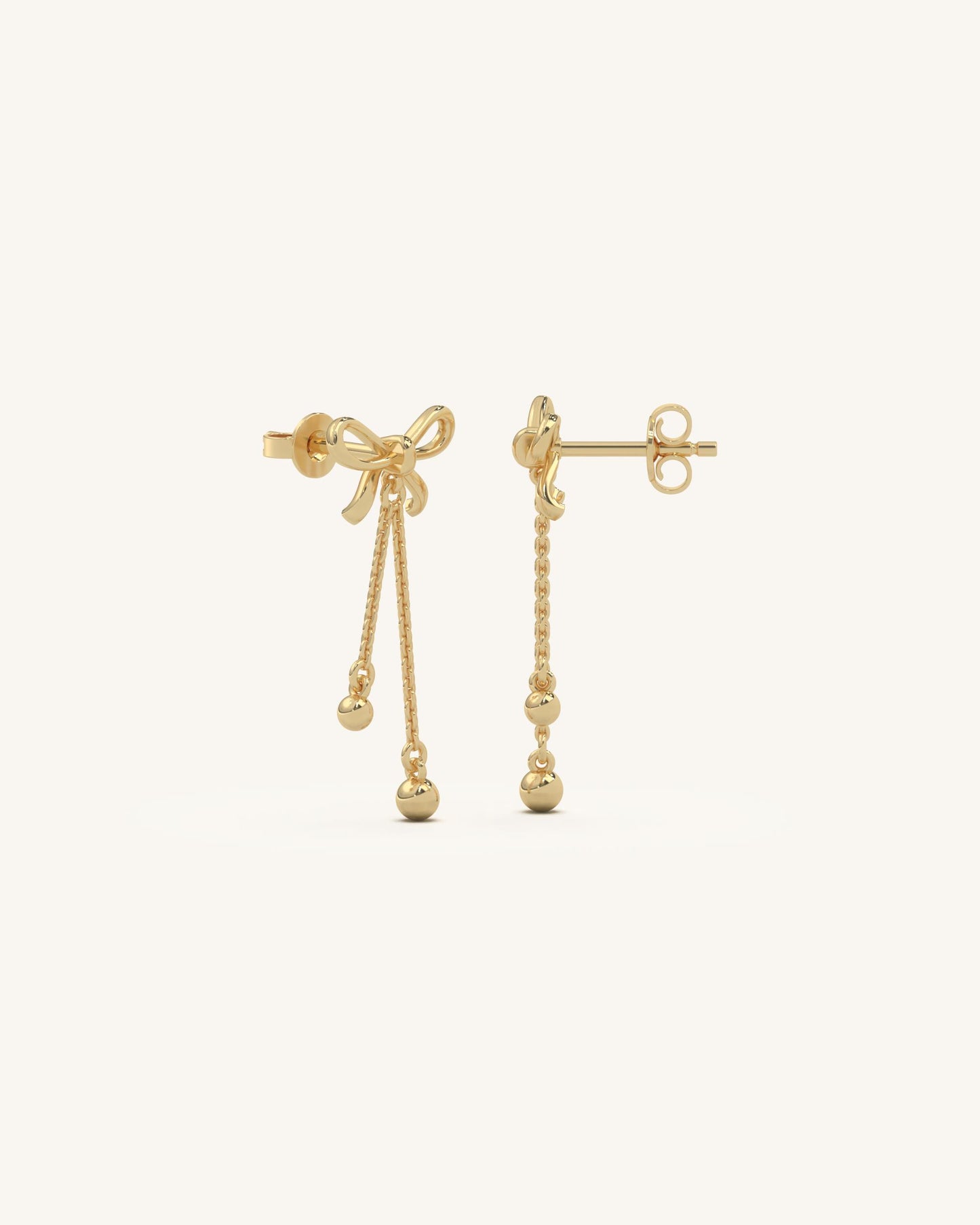 Long Bow Drop Earrings