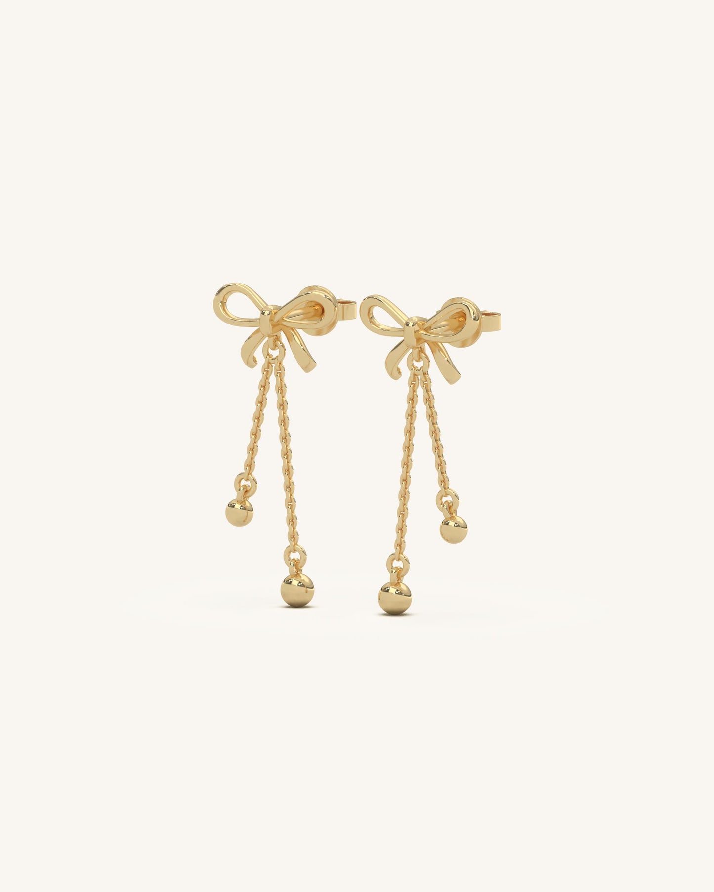 Long Bow Drop Earrings