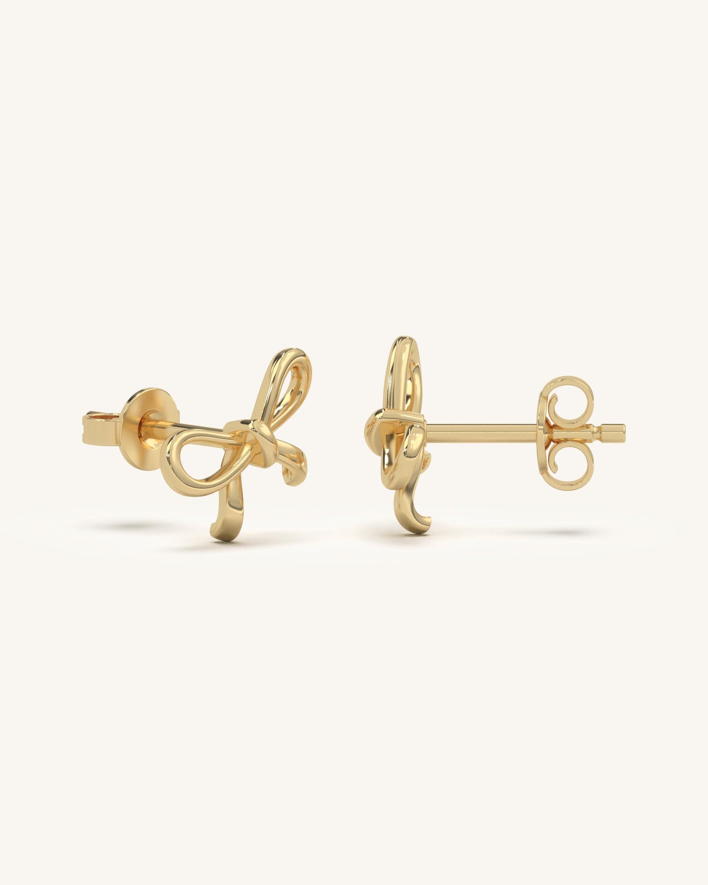 Curved Bow Drop Earrings