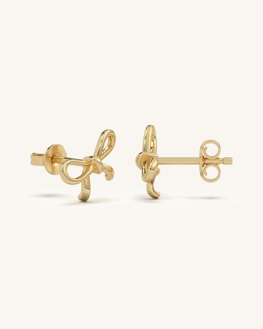 Curved Bow Drop Earrings
