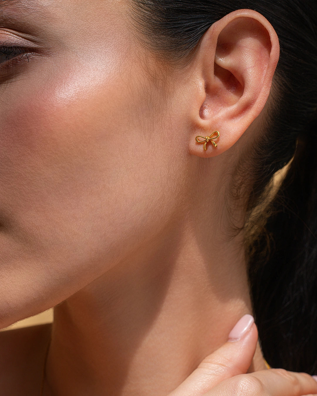 Curved Bow Drop Earrings