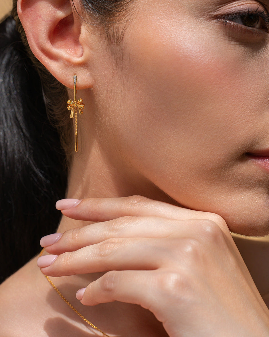 Ribbon Chain Earrings