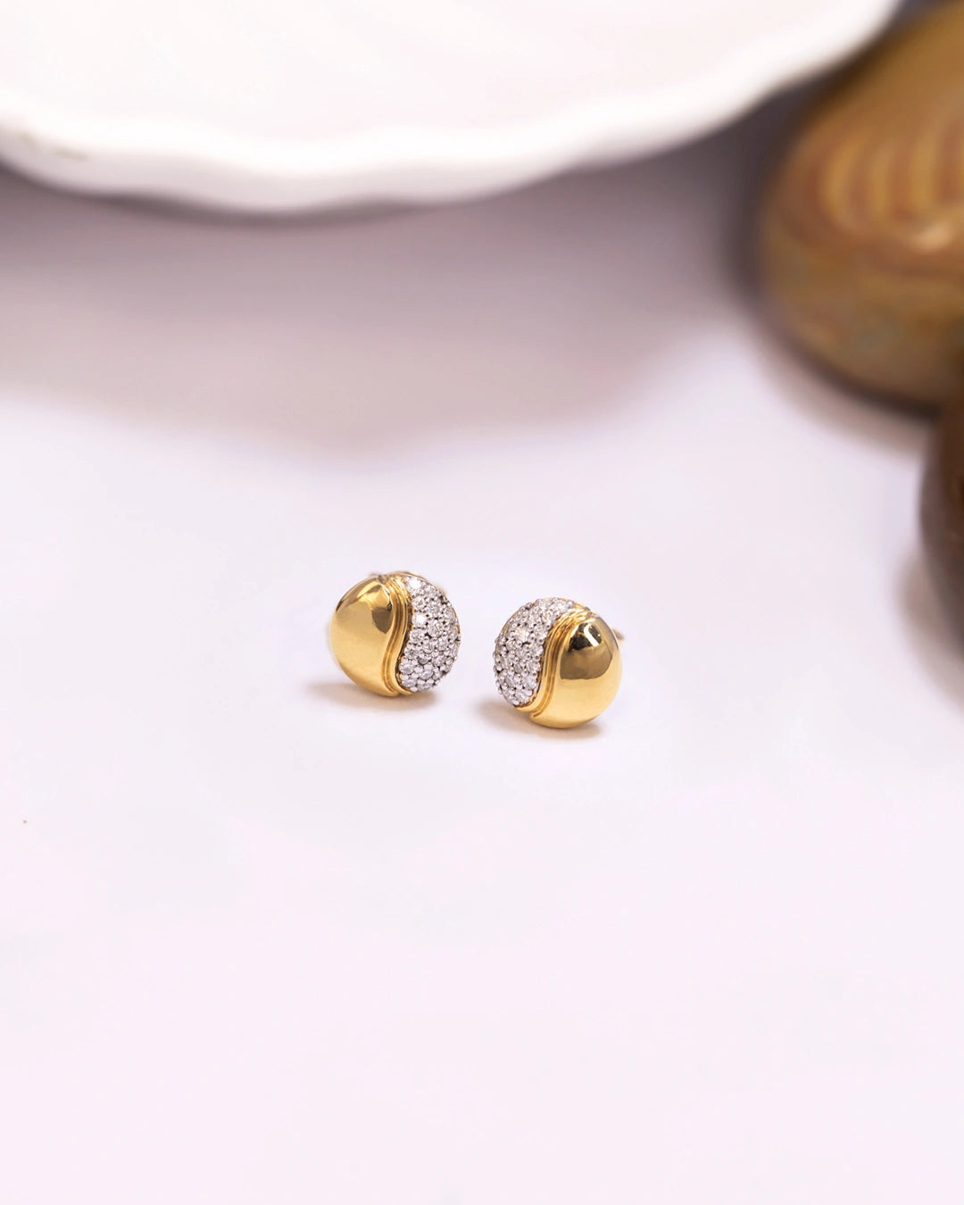 Round Stud Earrings