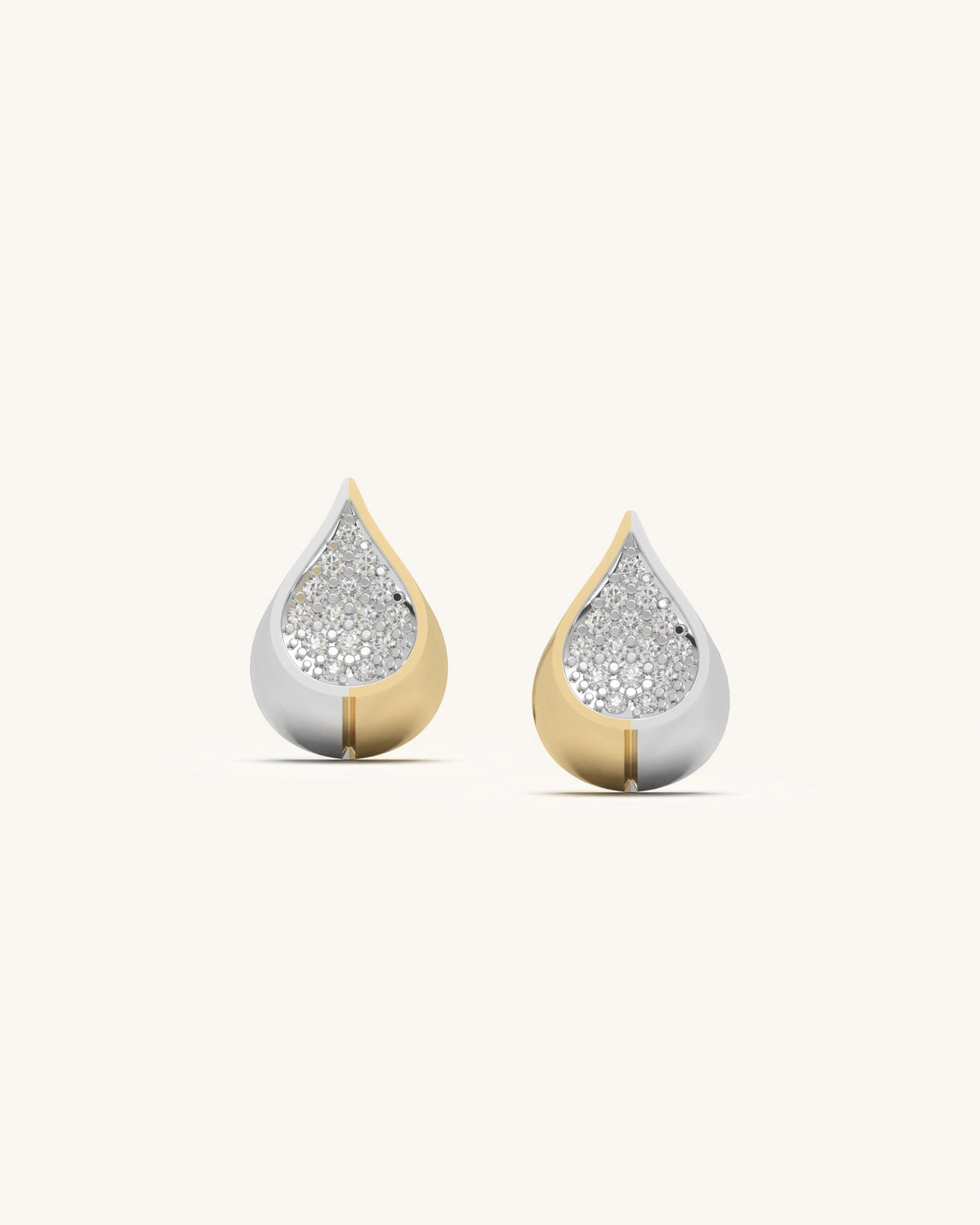 Elegant 18K Gold Vermeil Teardrop Stud Earrings with Moissanite Diamonds````````````````