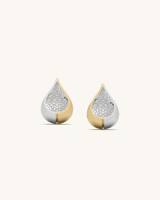 Elegant 18K Gold Vermeil Teardrop Stud Earrings with Moissanite Diamonds````````````````