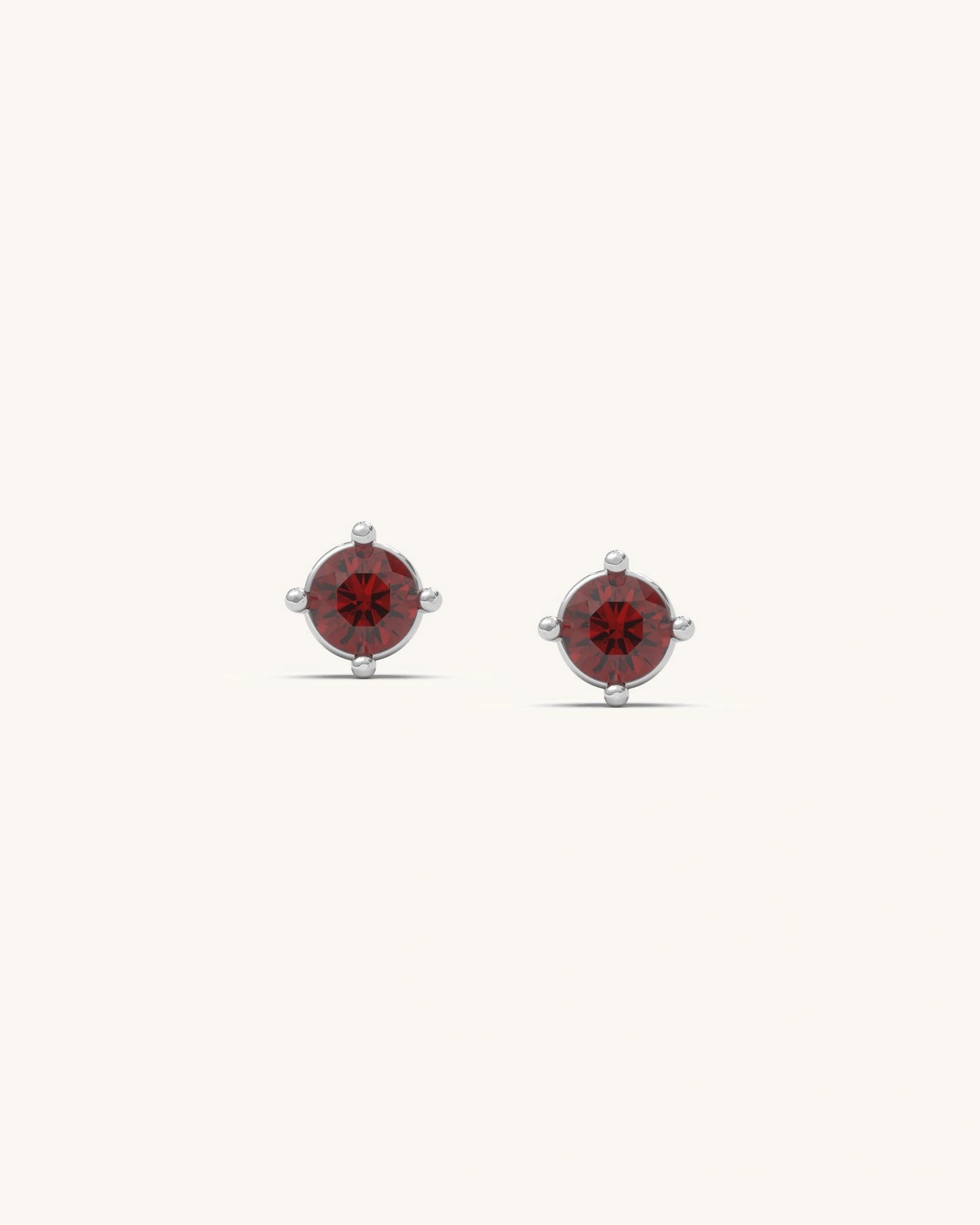 Garnet BirthMossanite Studs