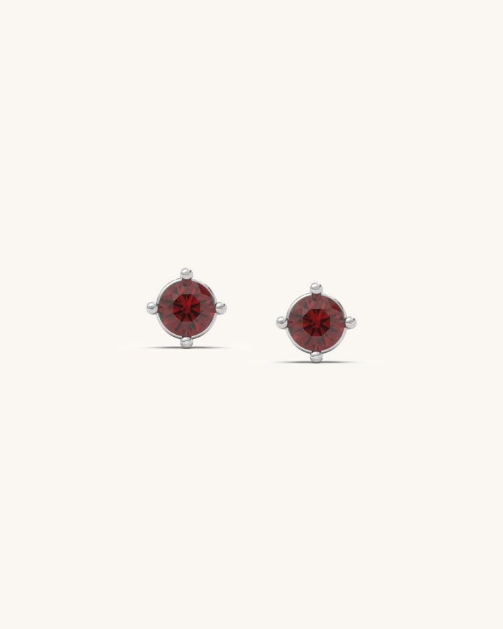 Garnet BirthMossanite Studs