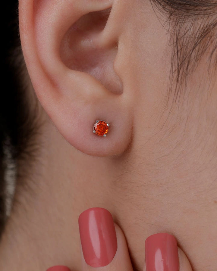 Garnet BirthMossanite Studs