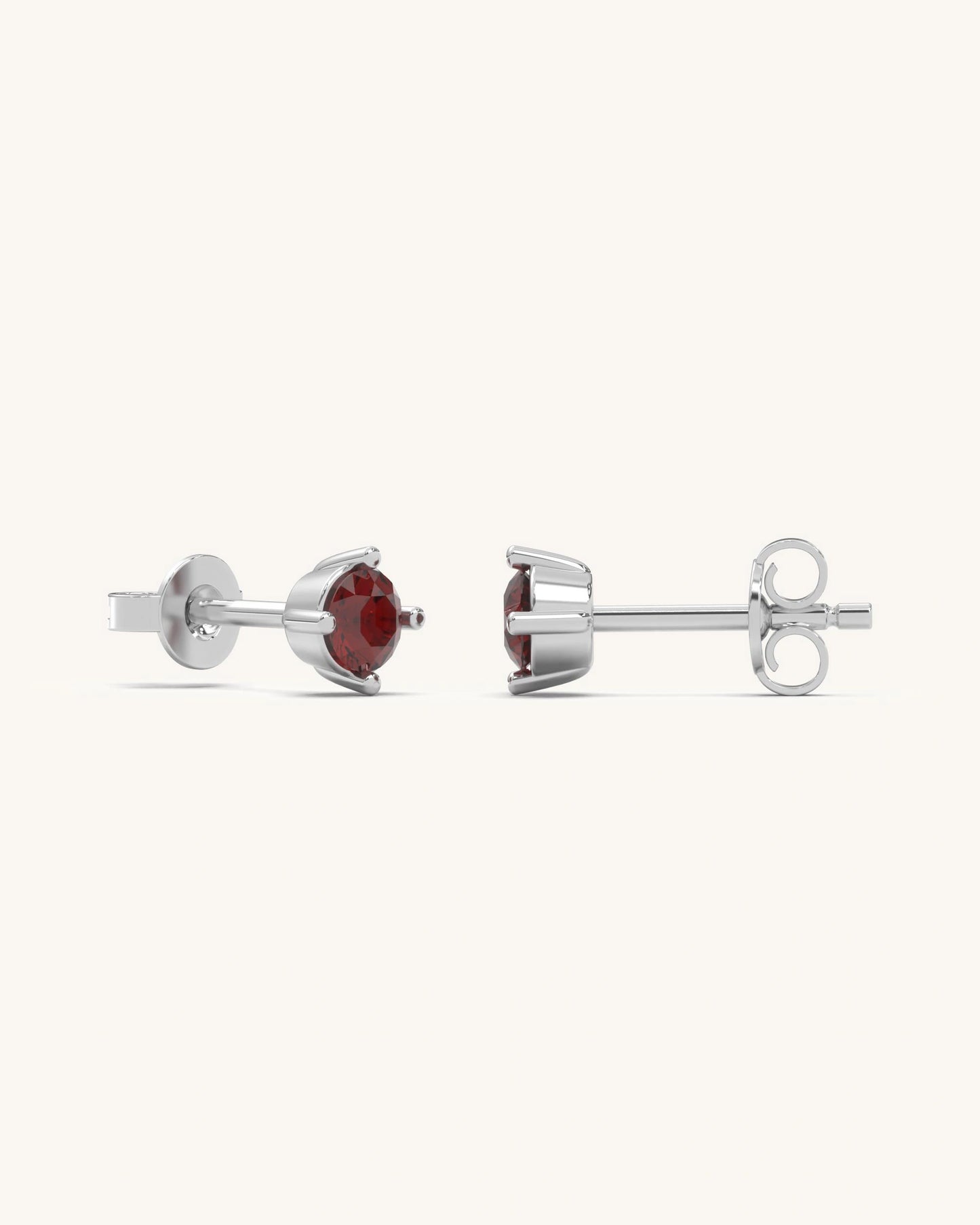 Garnet BirthMossanite Studs