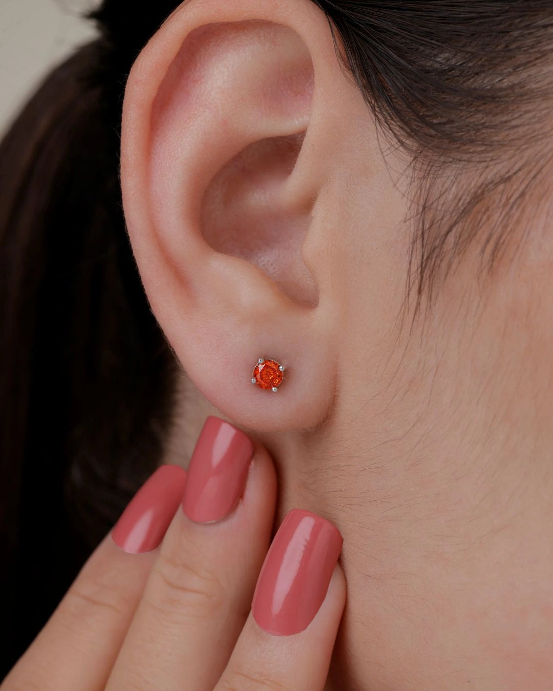 Garnet BirthMossanite Studs