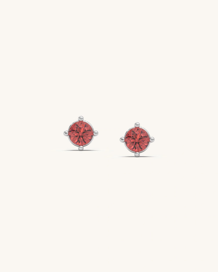 Ruby BirthMossanite Studs