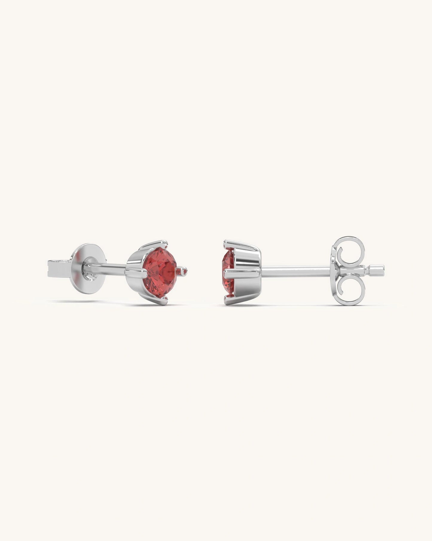 Ruby BirthMossanite Studs