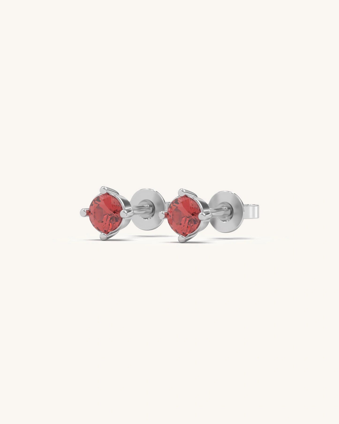 Ruby BirthMossanite Studs