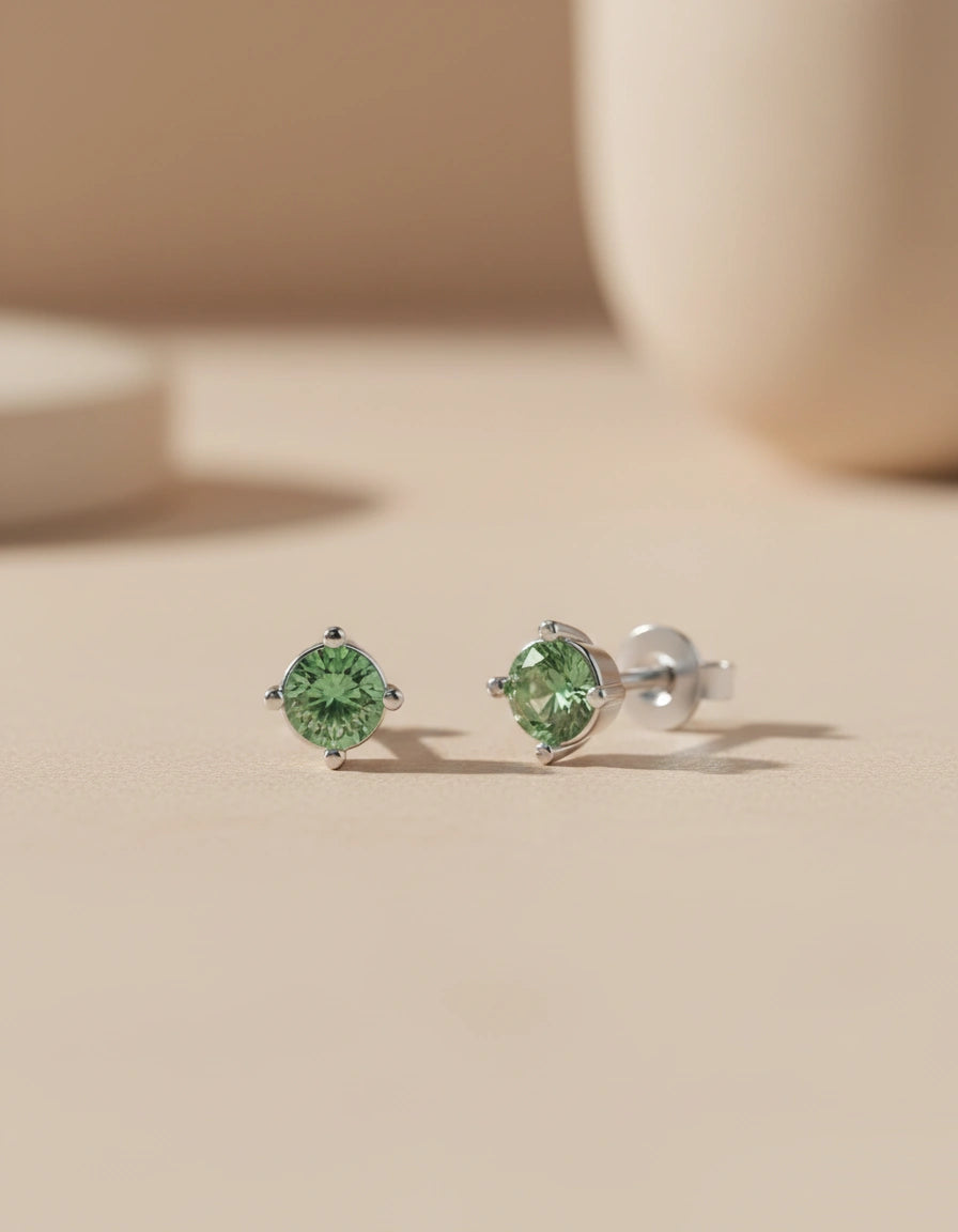 Peridot BirthMossanite Studs